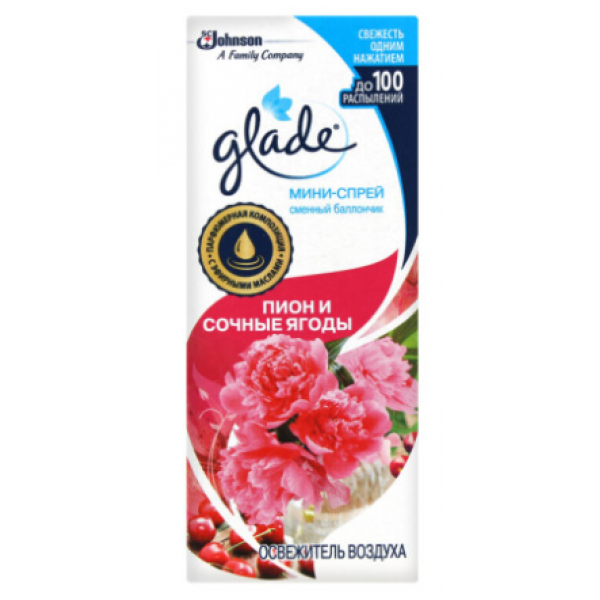 Мікроспрей Glade Піон та соковиті ягоди запаска 10мл Мікроспрей Glade Піон та соковиті ягоди запаска 10мл